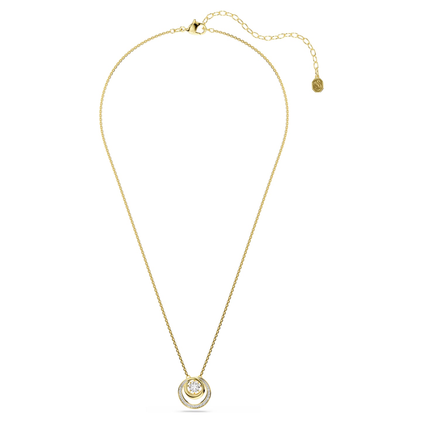 Hyperbola pendant Round cut White Gold-tone plated