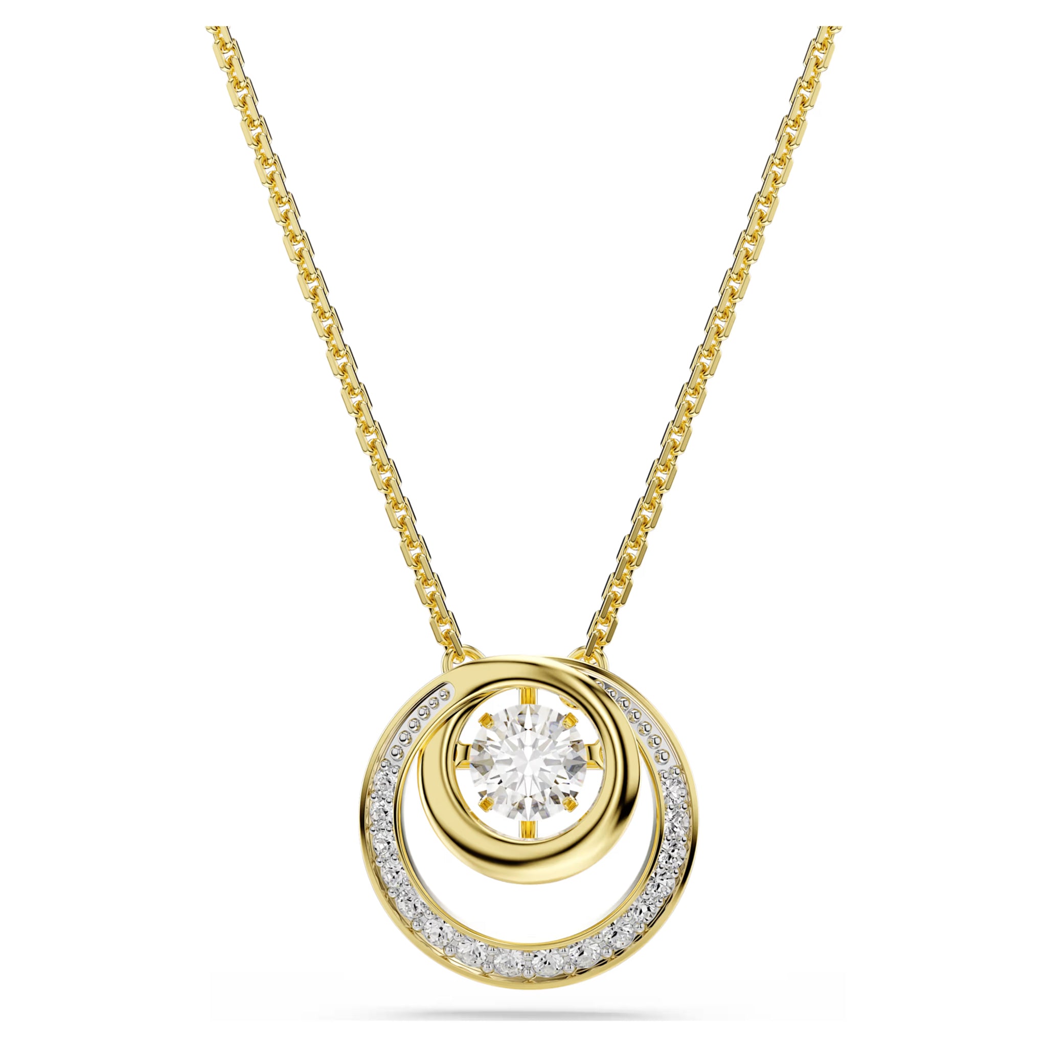 Hyperbola pendant Round cut White Gold-tone plated