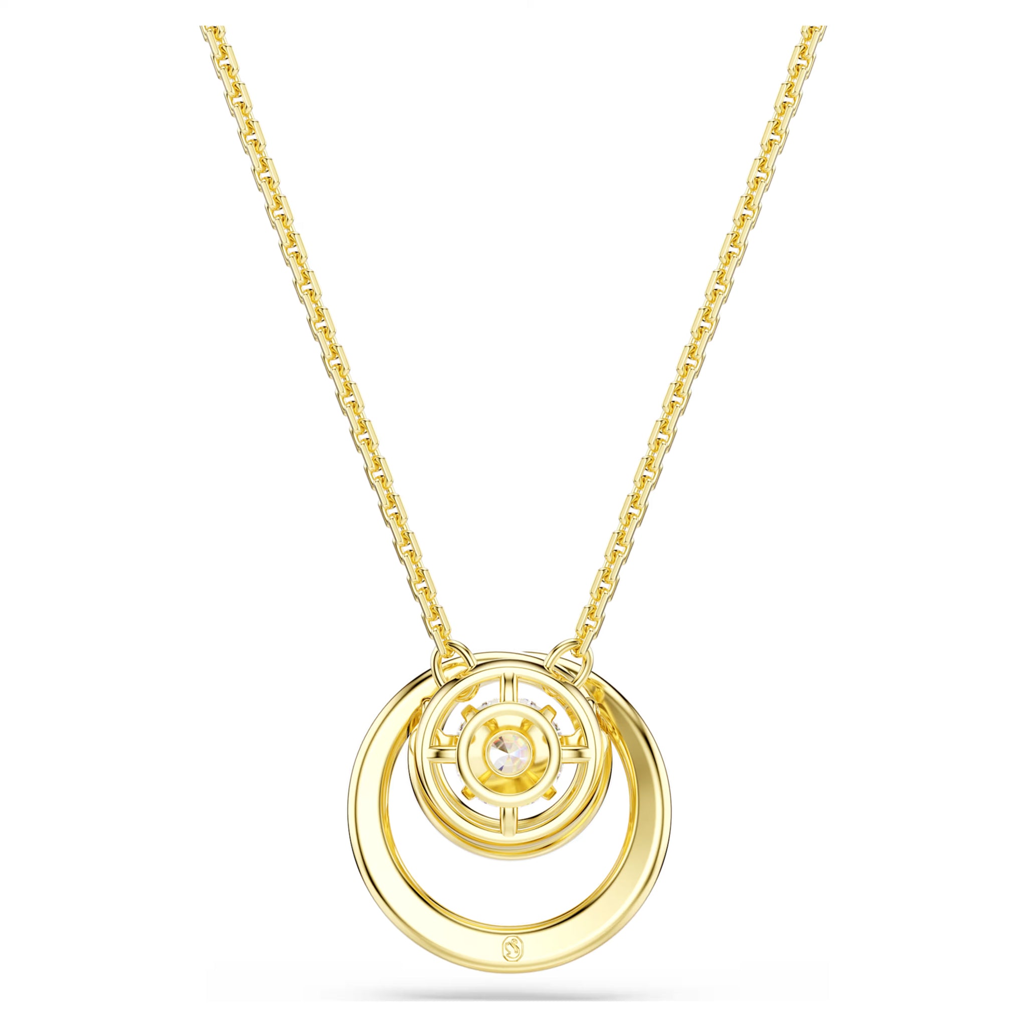 Hyperbola pendant Round cut White Gold-tone plated
