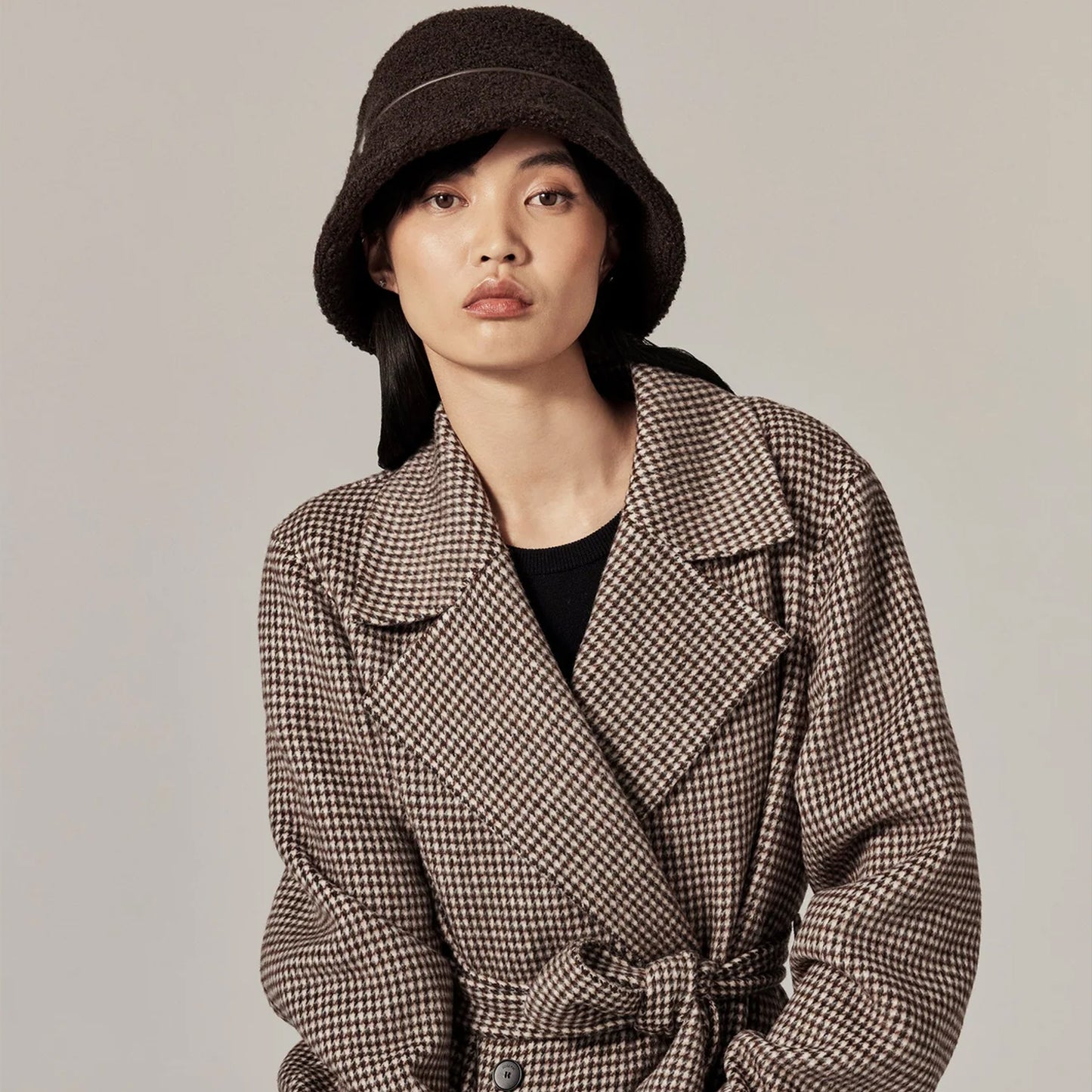 Seda Wool Blend Bucket - Chocolate