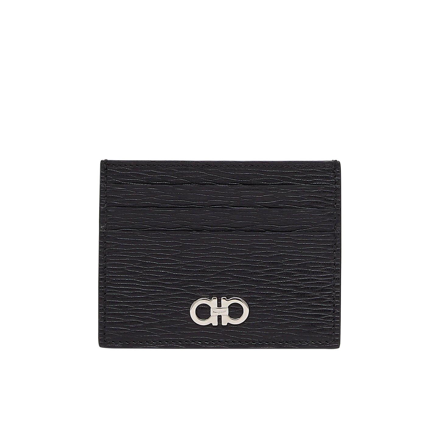 Gancini credit card holder - Black/Ferragamo red