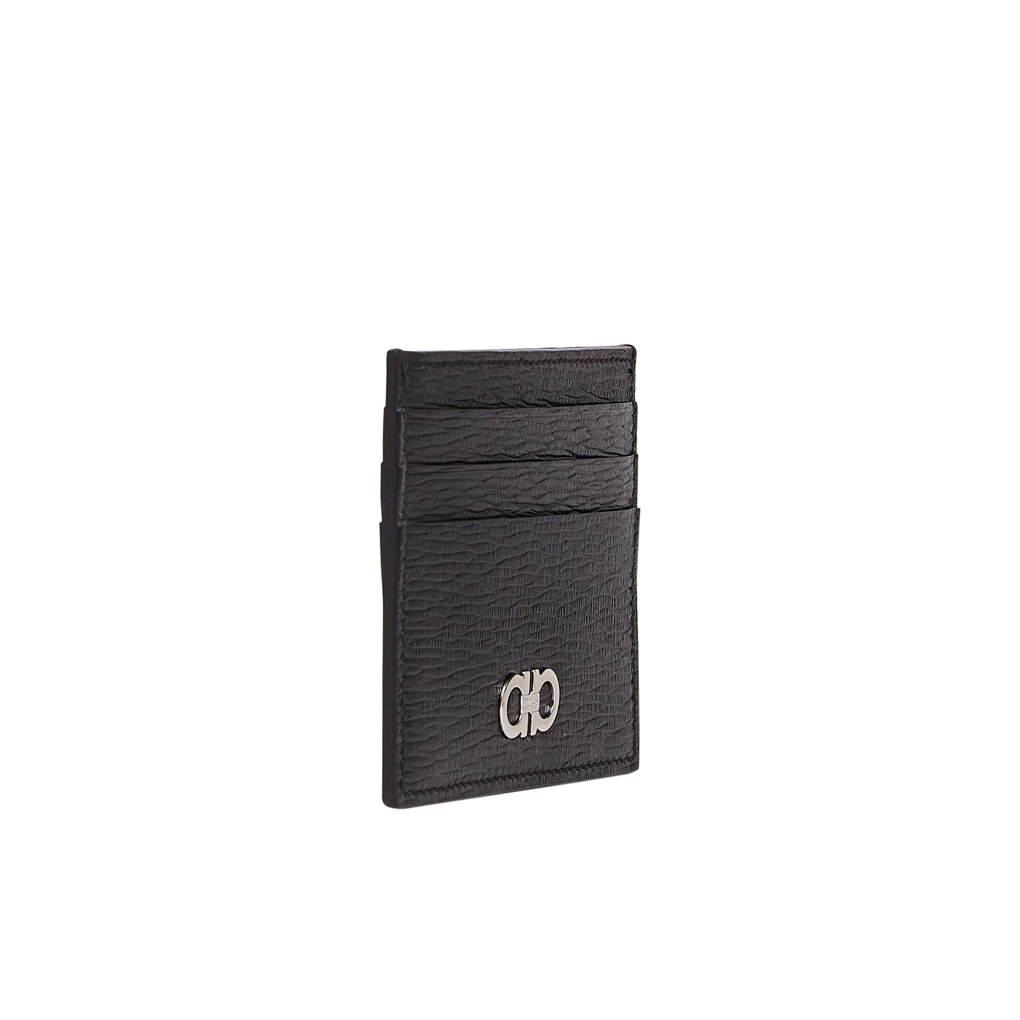 Gancini credit card holder - Black/Ferragamo red