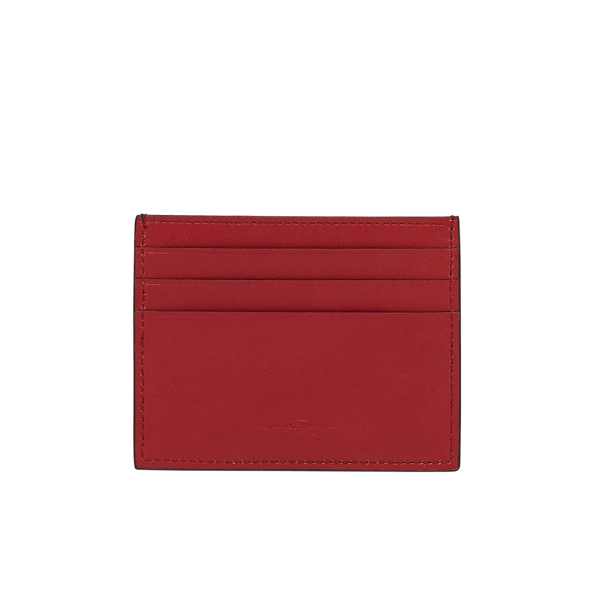 Gancini credit card holder - Black/Ferragamo red