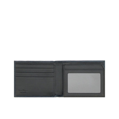 Gancini wallet with ID window - Deep ocean/Black