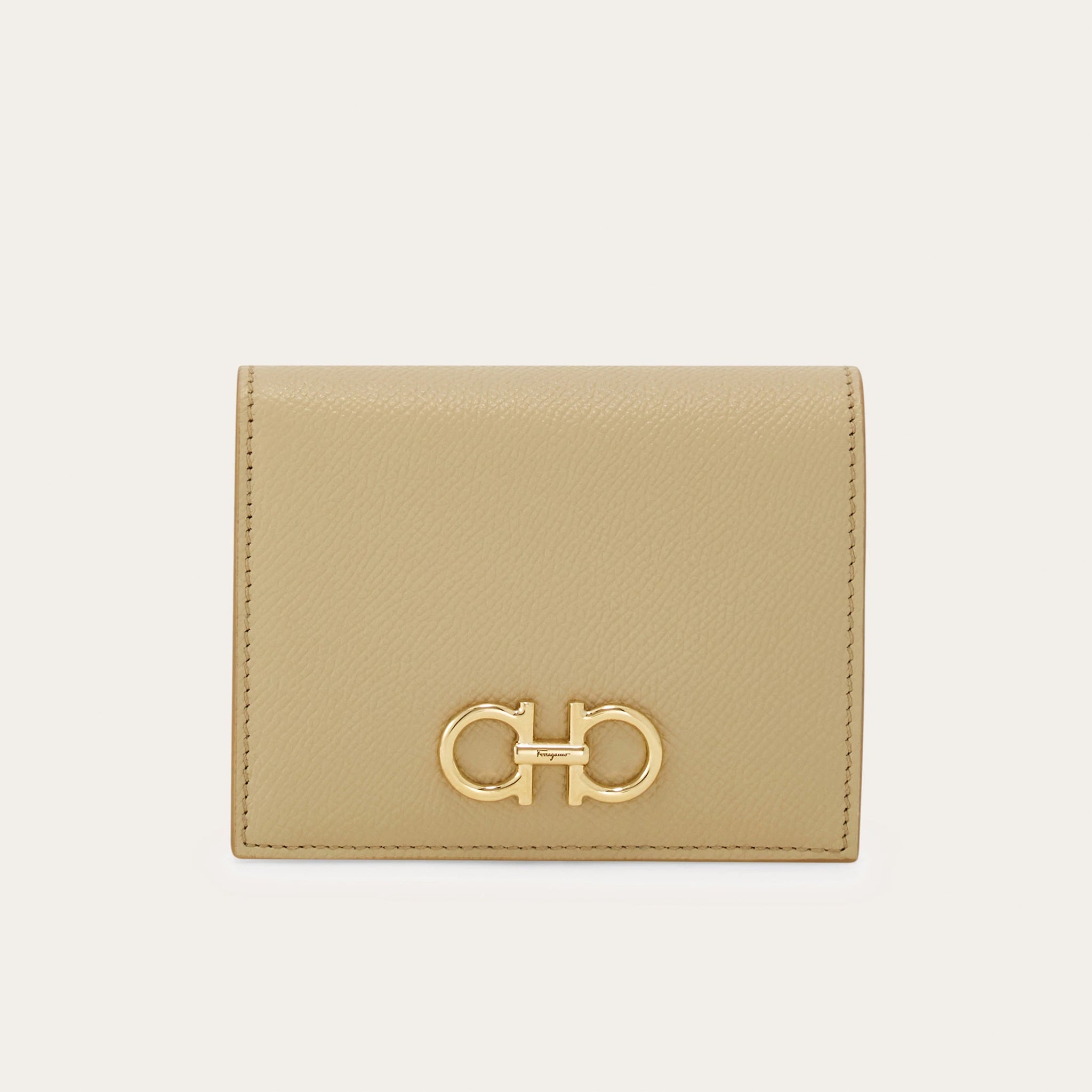 Gancini compact wallet - Stone