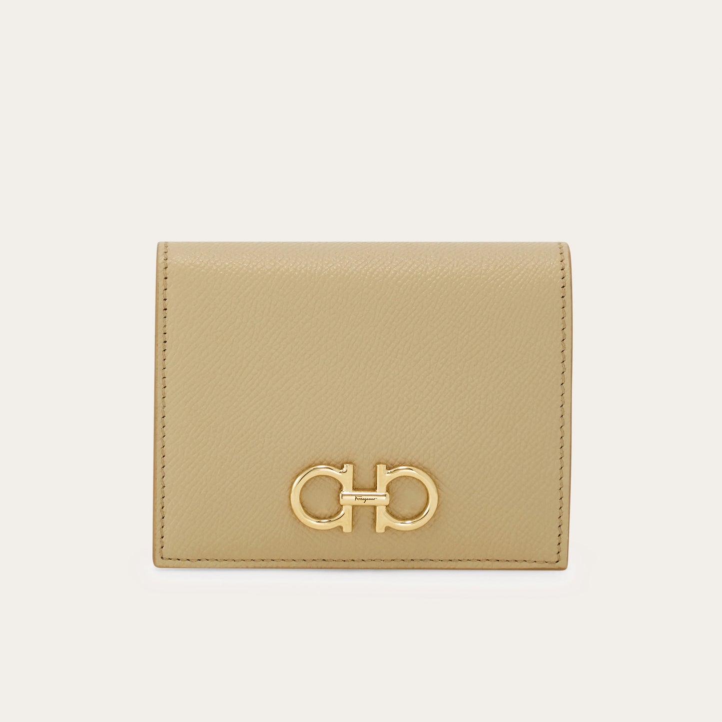 Gancini compact wallet - Stone