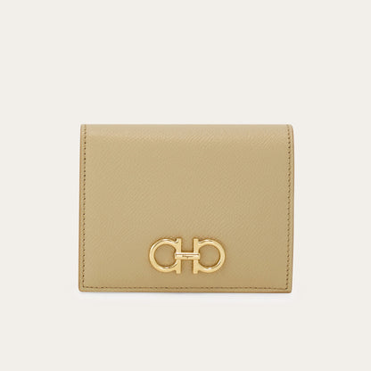 Gancini compact wallet - Stone