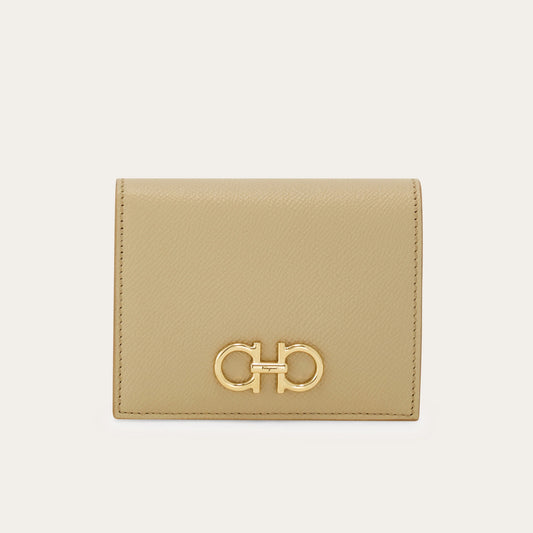 Gancini compact wallet - Stone