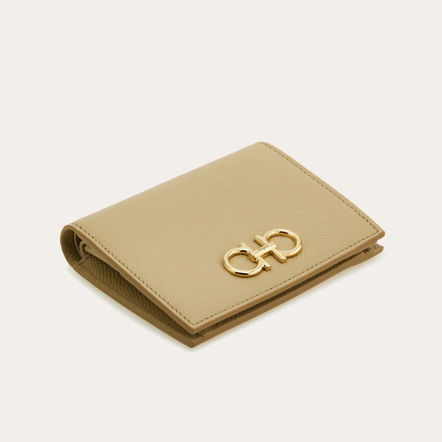 Gancini compact wallet - Stone