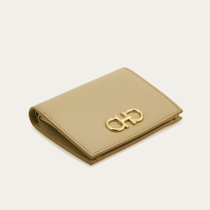 Gancini compact wallet - Stone