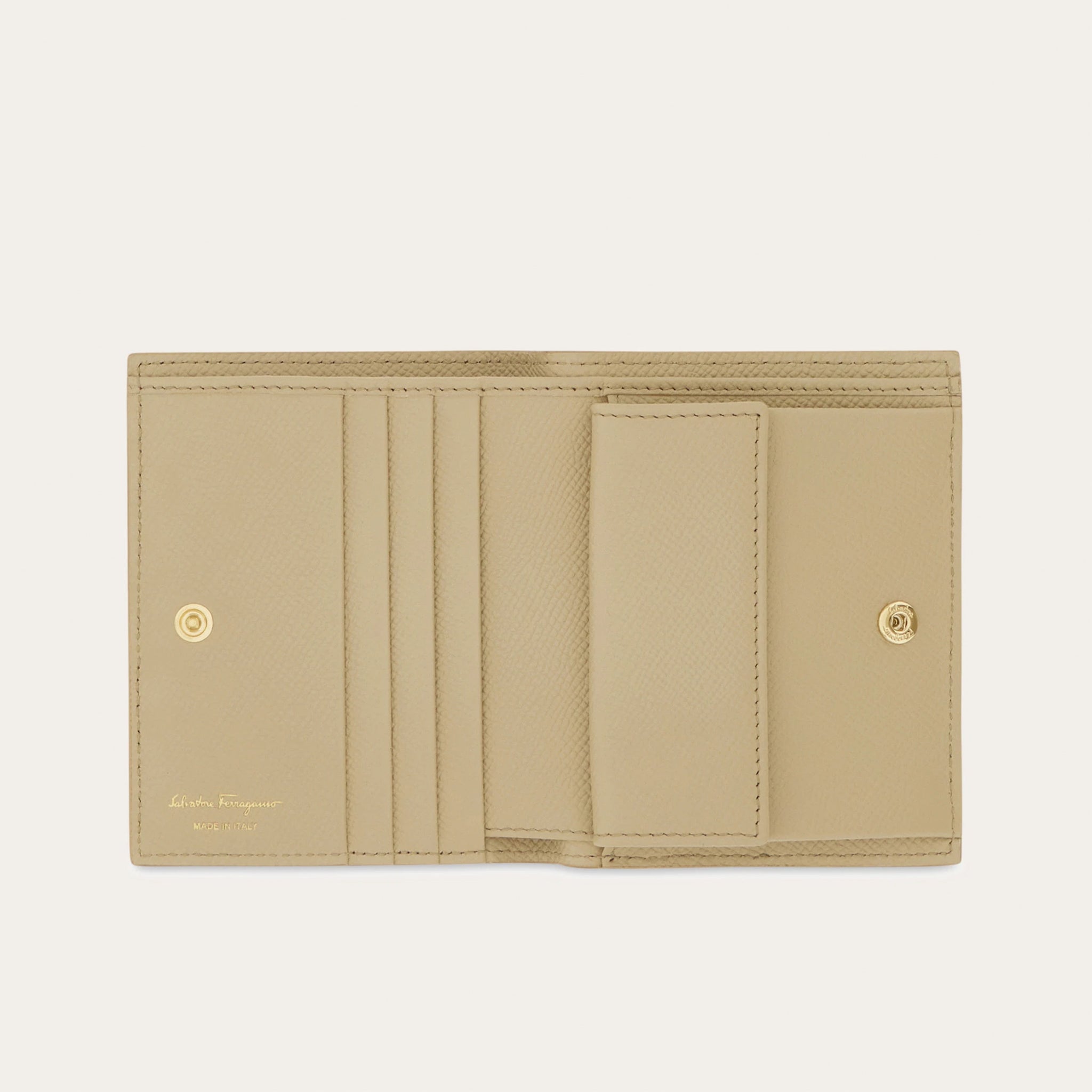 Gancini compact wallet - Stone