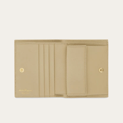 Gancini compact wallet - Stone