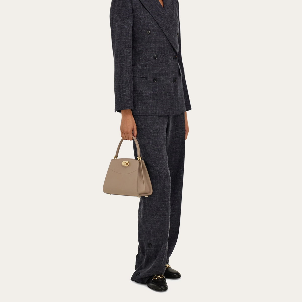 New Ferragamo Studio Box bag (XS) - Warm taupe