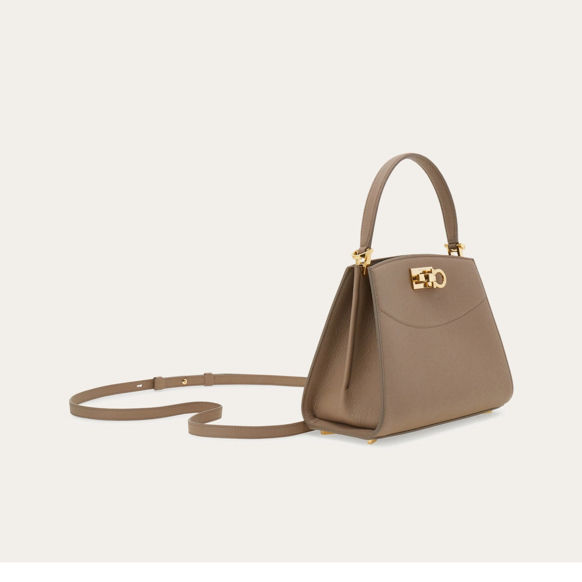 New Ferragamo Studio Box bag (XS) - Warm taupe