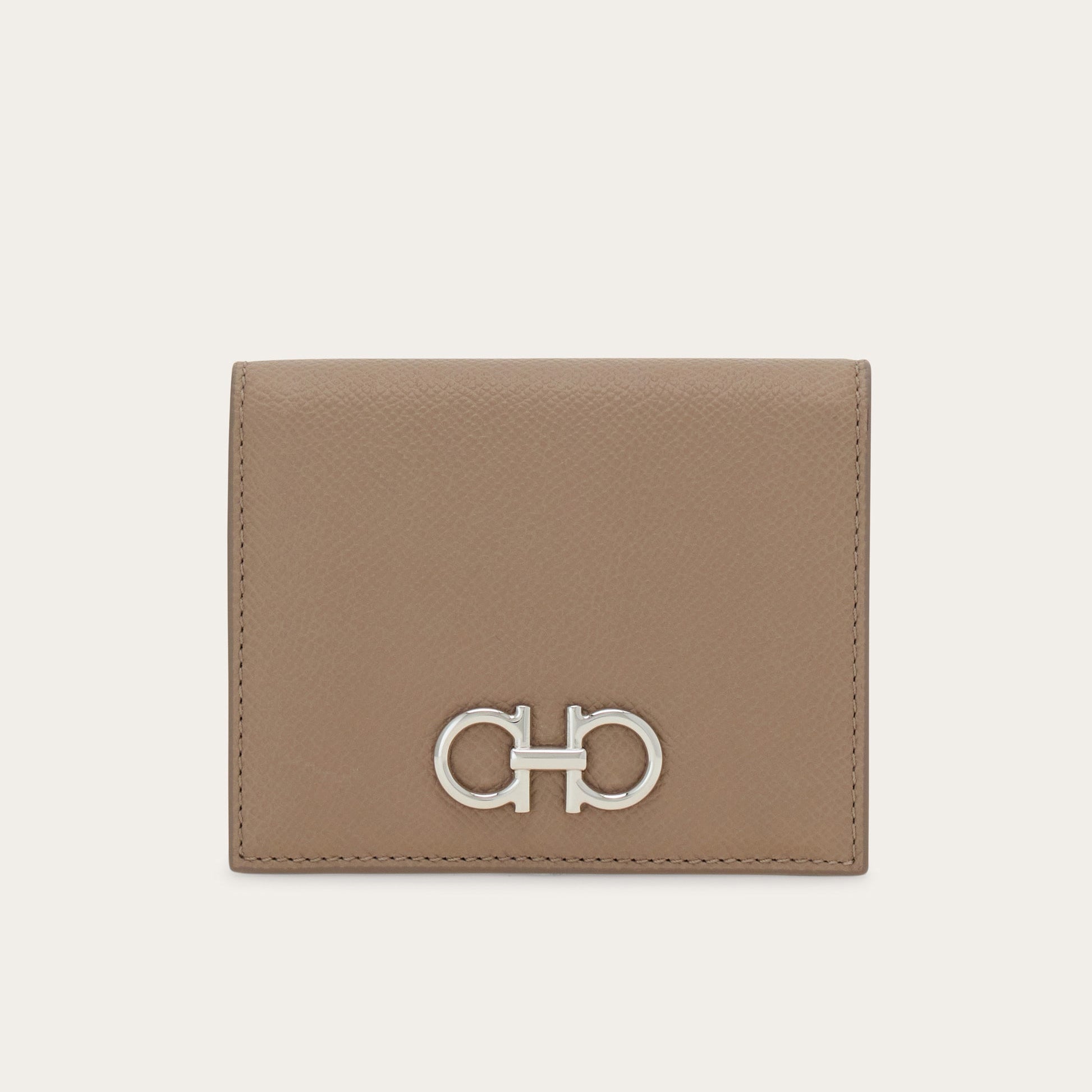 Gancini compact wallet - Taupe