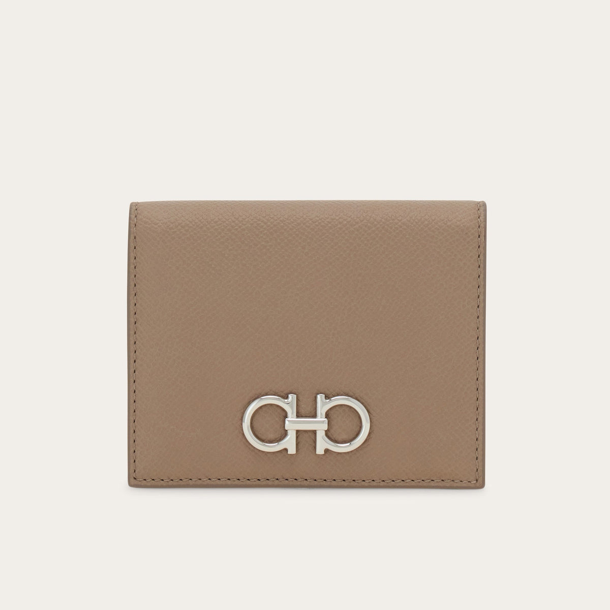 Gancini compact wallet - Taupe