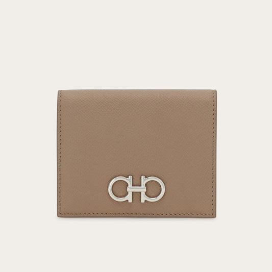 Gancini compact wallet - Taupe