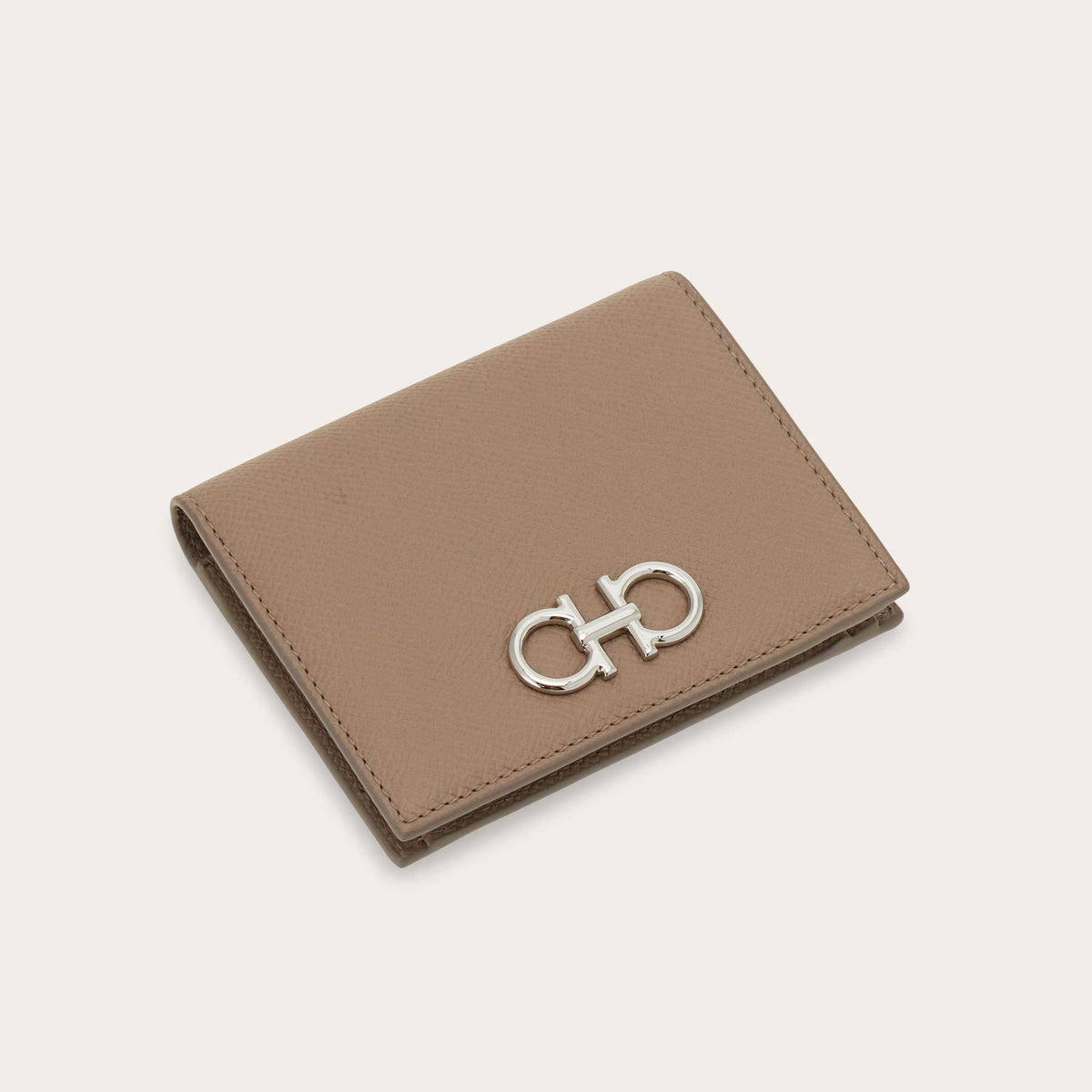 Gancini compact wallet - Taupe