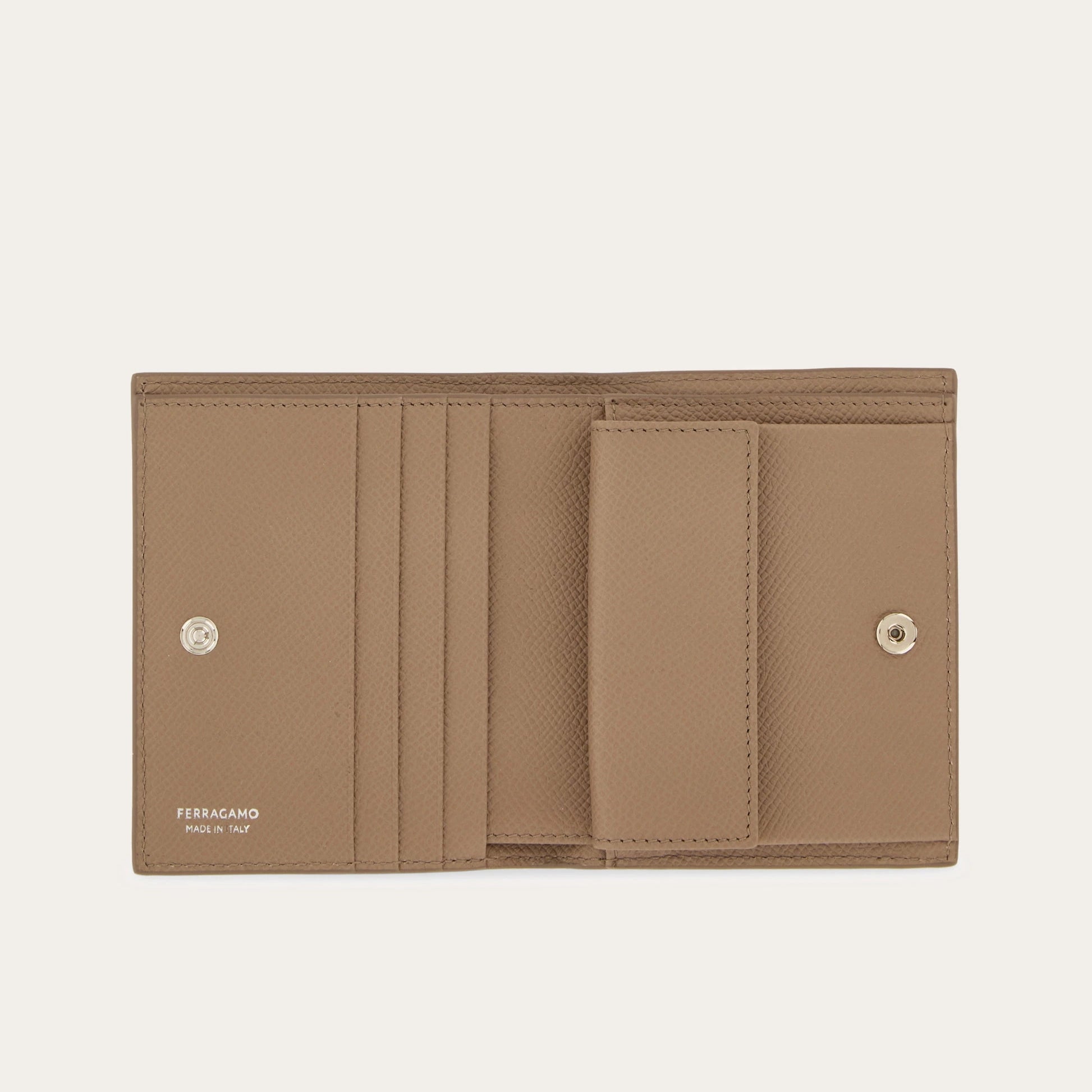 Gancini compact wallet - Taupe