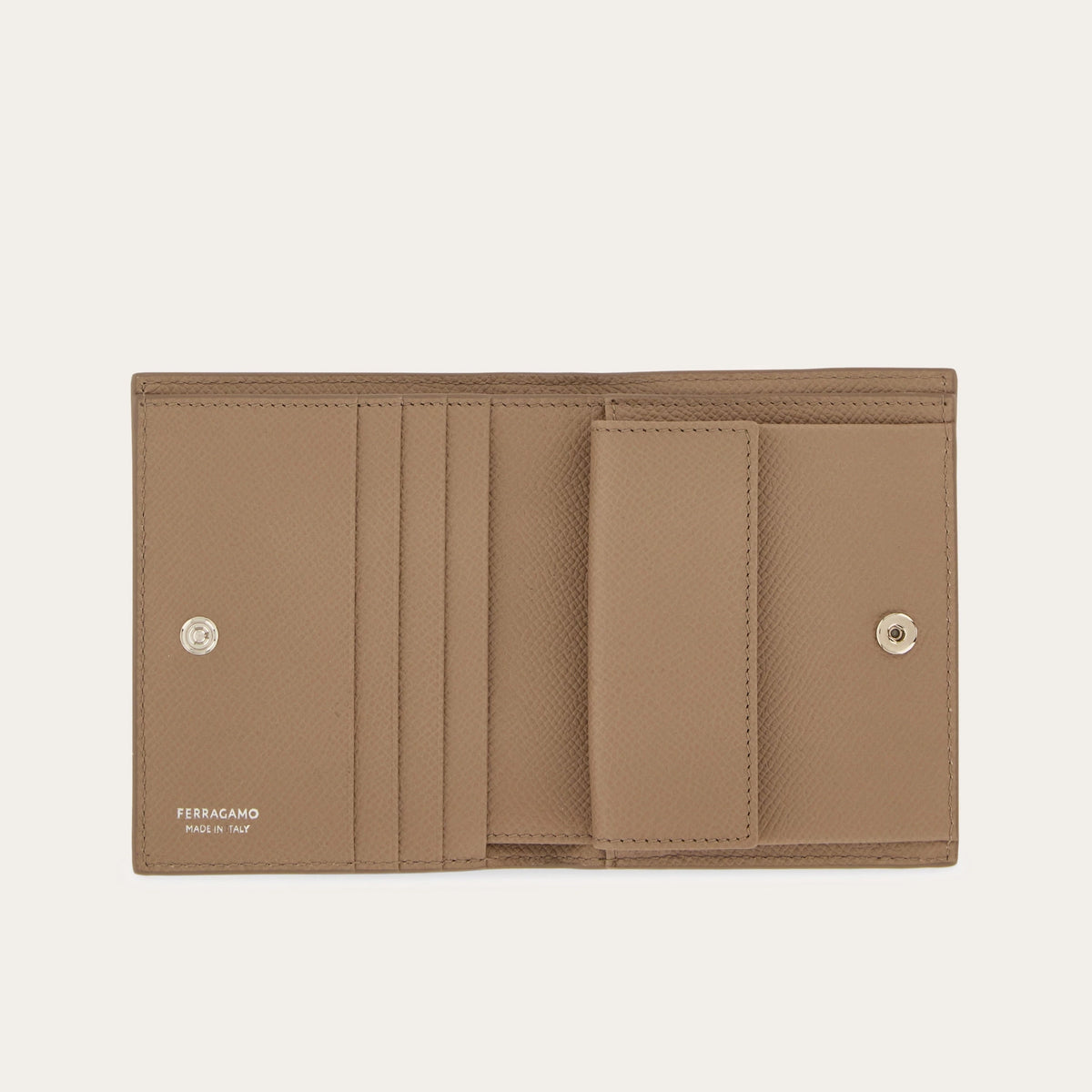 Gancini compact wallet - Taupe