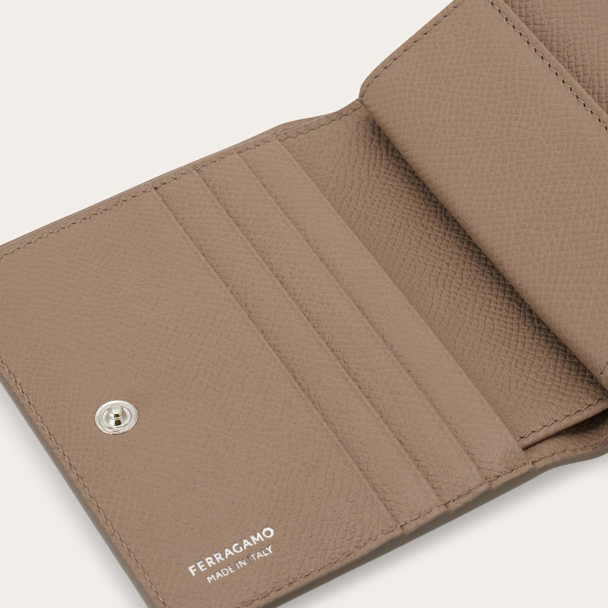 Gancini compact wallet - Taupe