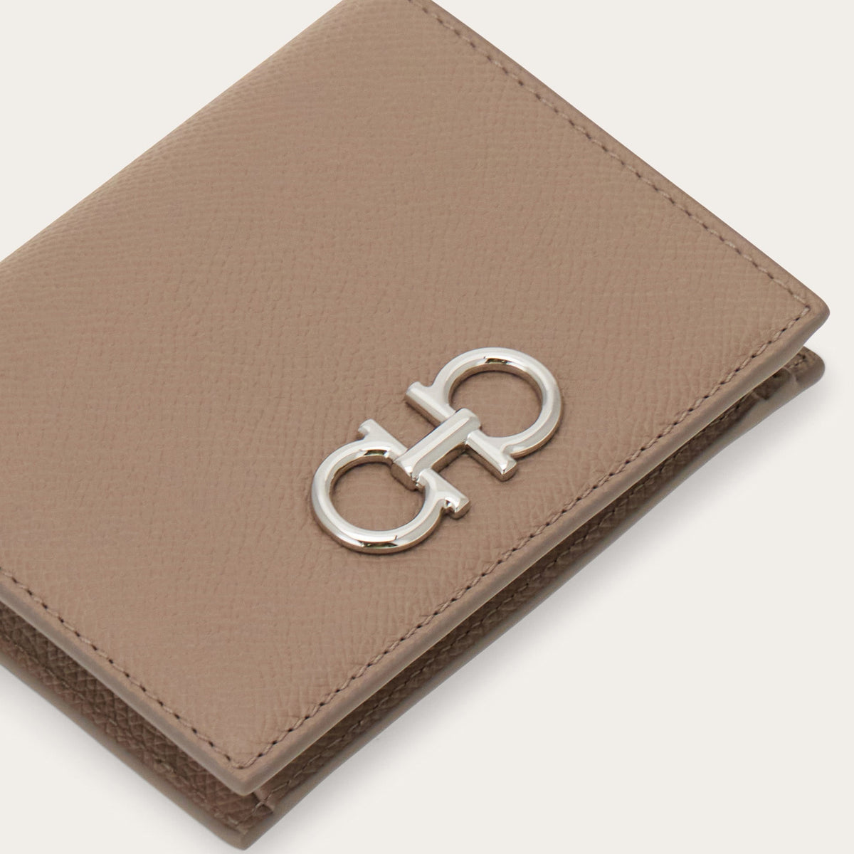 Gancini compact wallet - Taupe