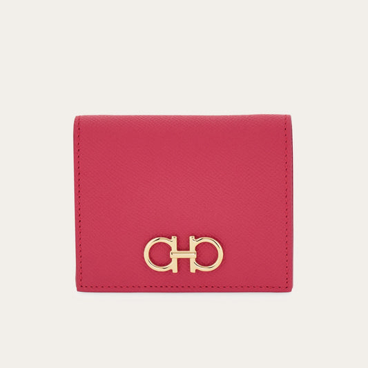 Gancini compact wallet - Begonia