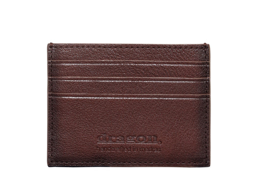 CHECK CARD HOLDER DARK BROWN