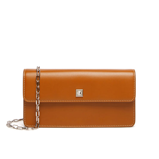 Leather phone pouch - RUST