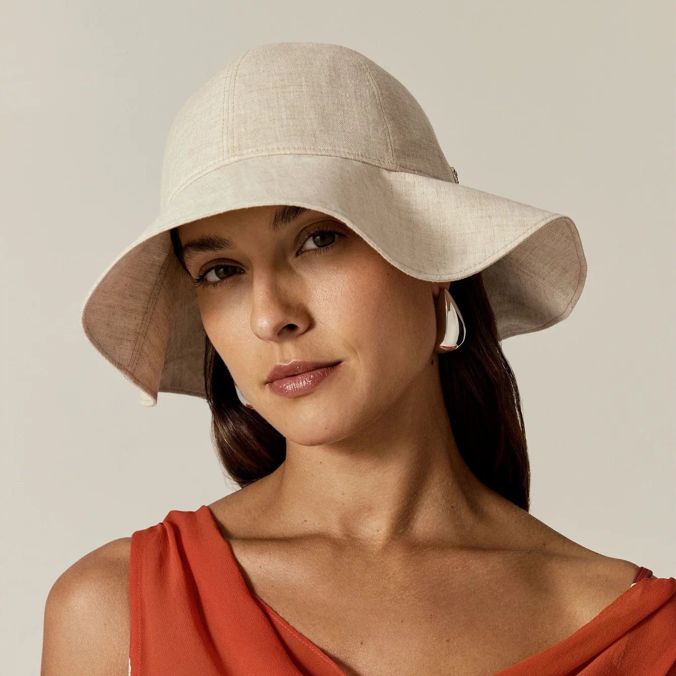 Nikini Linen Hat - Flax