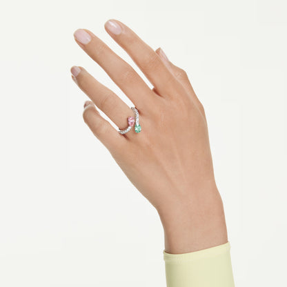 Ariana Grande x Swarovski open ring Mixed cuts Multicolored Rhodium plated