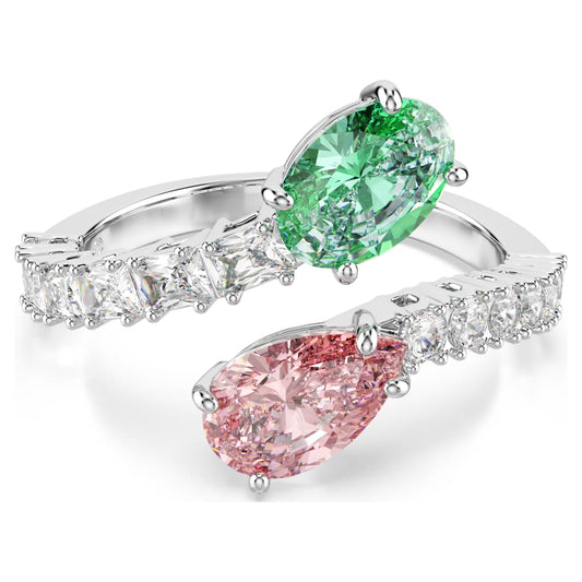 Ariana Grande x Swarovski open ring Mixed cuts Multicolored Rhodium plated