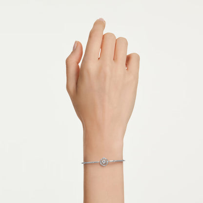 Constella bangle Round cut Dancing stone White Rhodium plated
