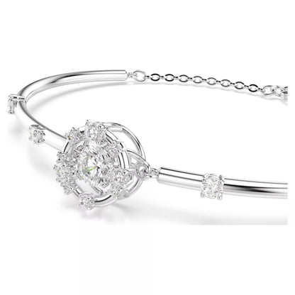 Constella bangle Round cut Dancing stone White Rhodium plated