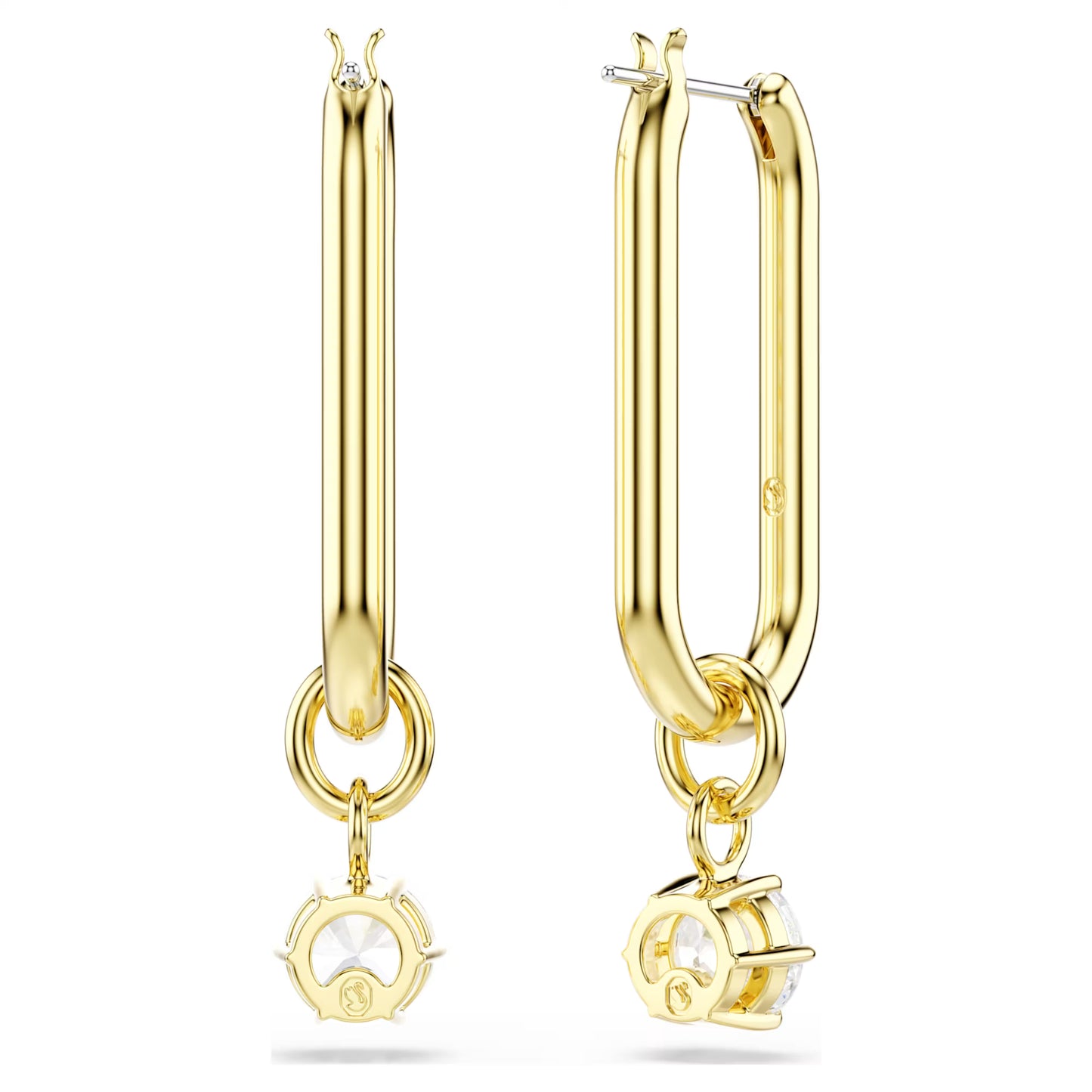 Constella drop earrings Round cut White Gold-tone plated