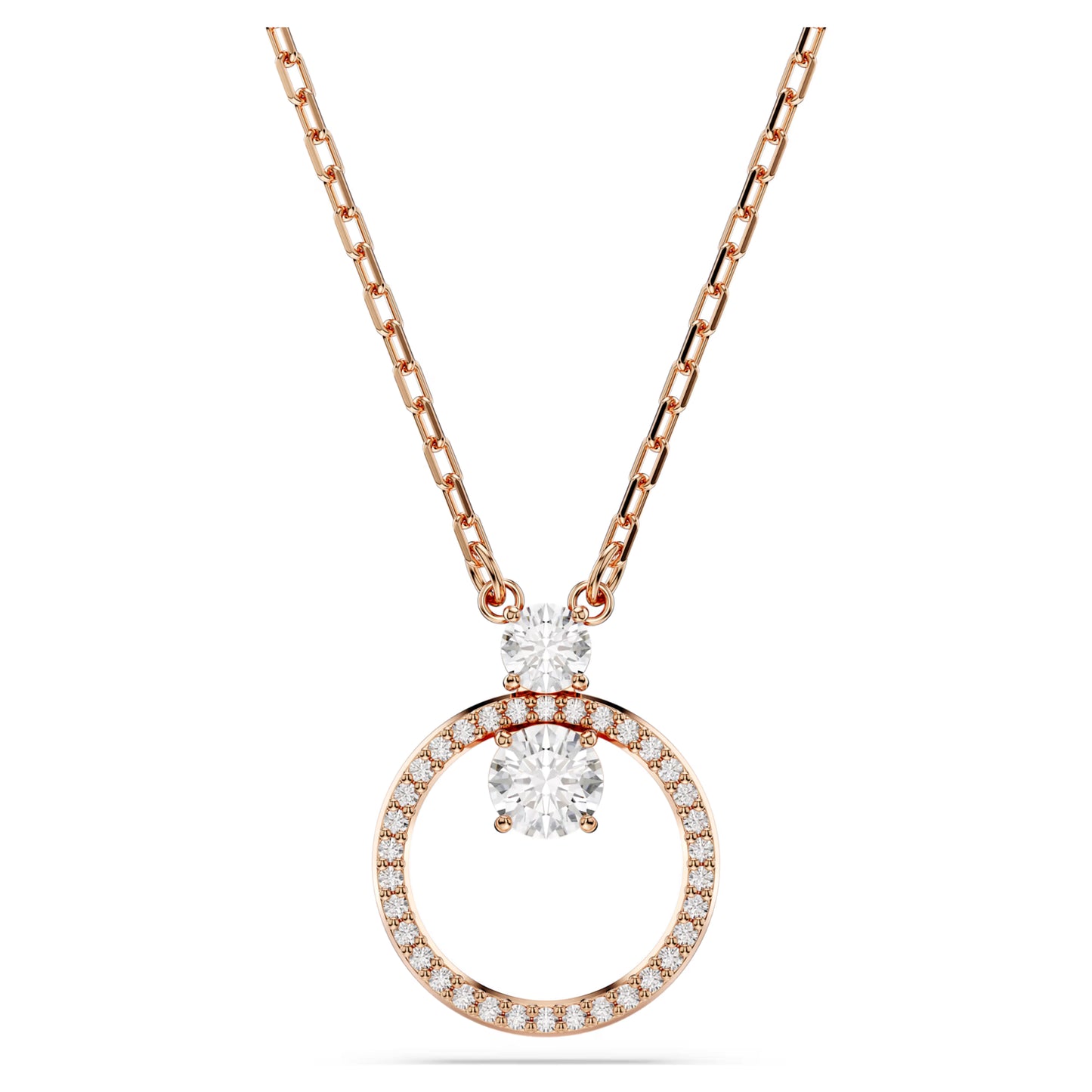 Constella pendant Round cut White Rose gold-tone plated