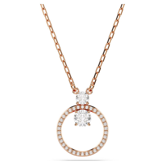 Constella pendant Round cut White Rose gold-tone plated
