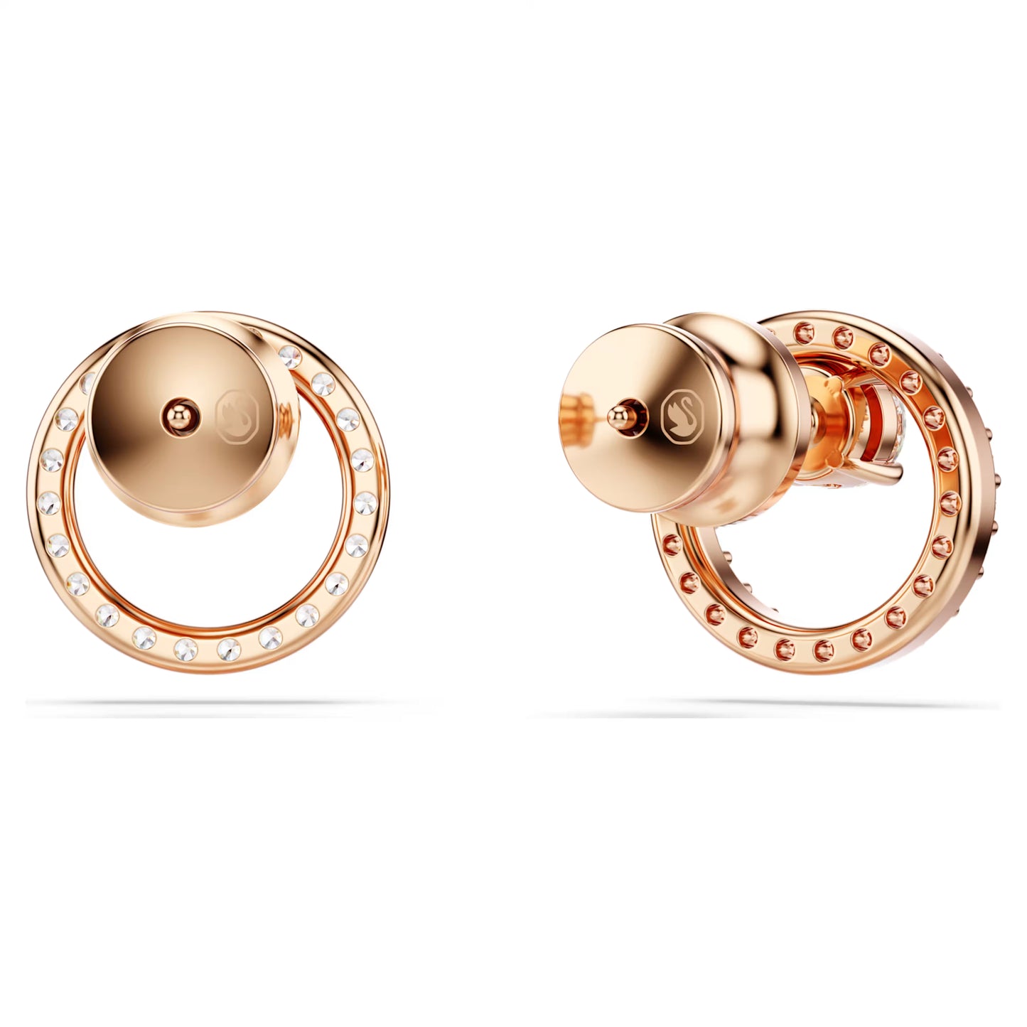 Constella stud earrings Round cut White Rose gold-tone plated