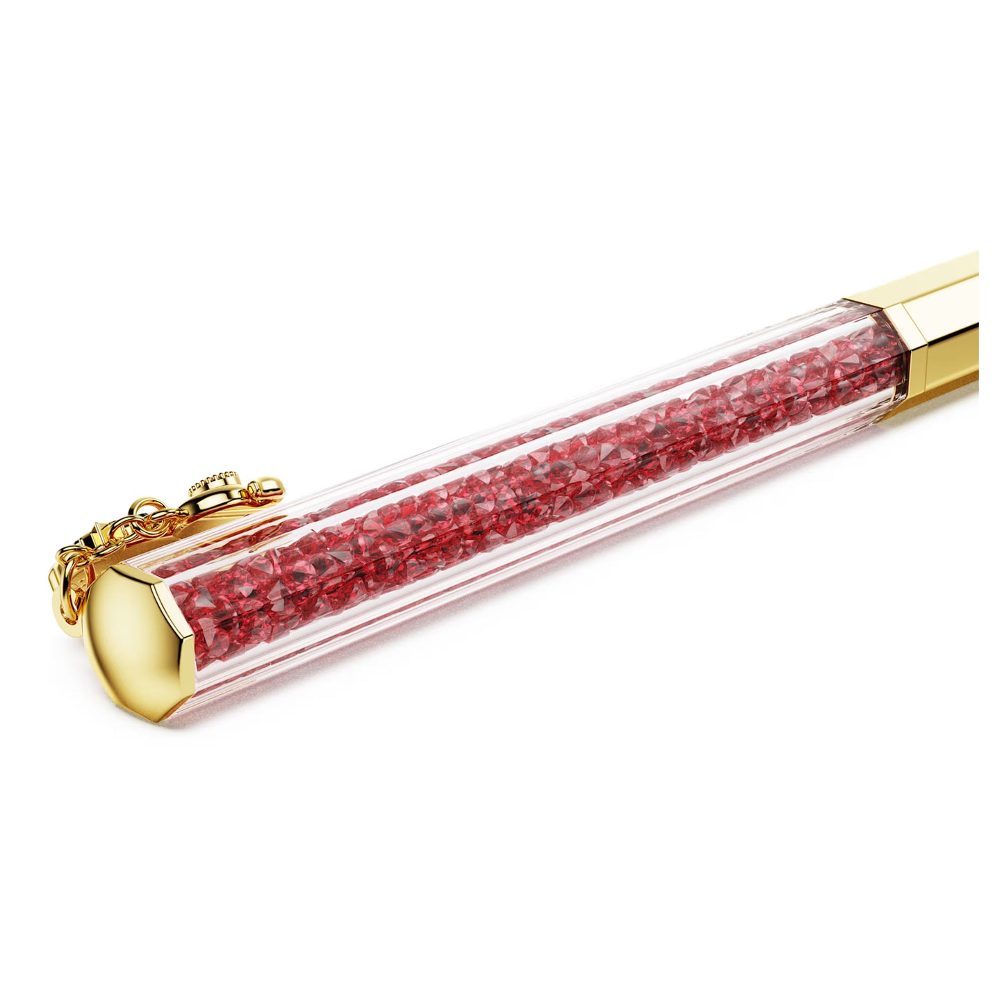 Crystalline Chinese New Year ballpoint pen Octagon shape Year of the snake Red Gold-tone plated