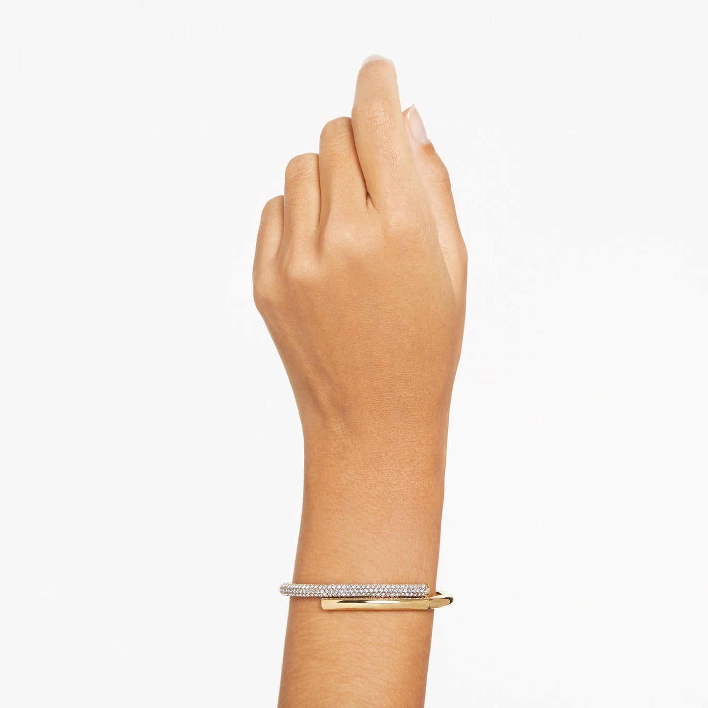 Dextera bangle Magnetic closure White Gold-tone plated Size: S