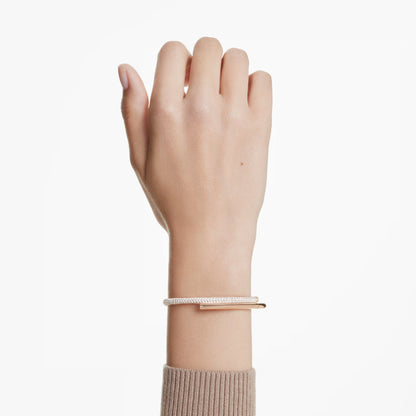 Dextera bangle Magnetic closure White Rose gold-tone plated Size: M