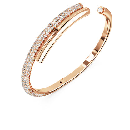 Dextera bangle Magnetic closure White Rose gold-tone plated Size: M