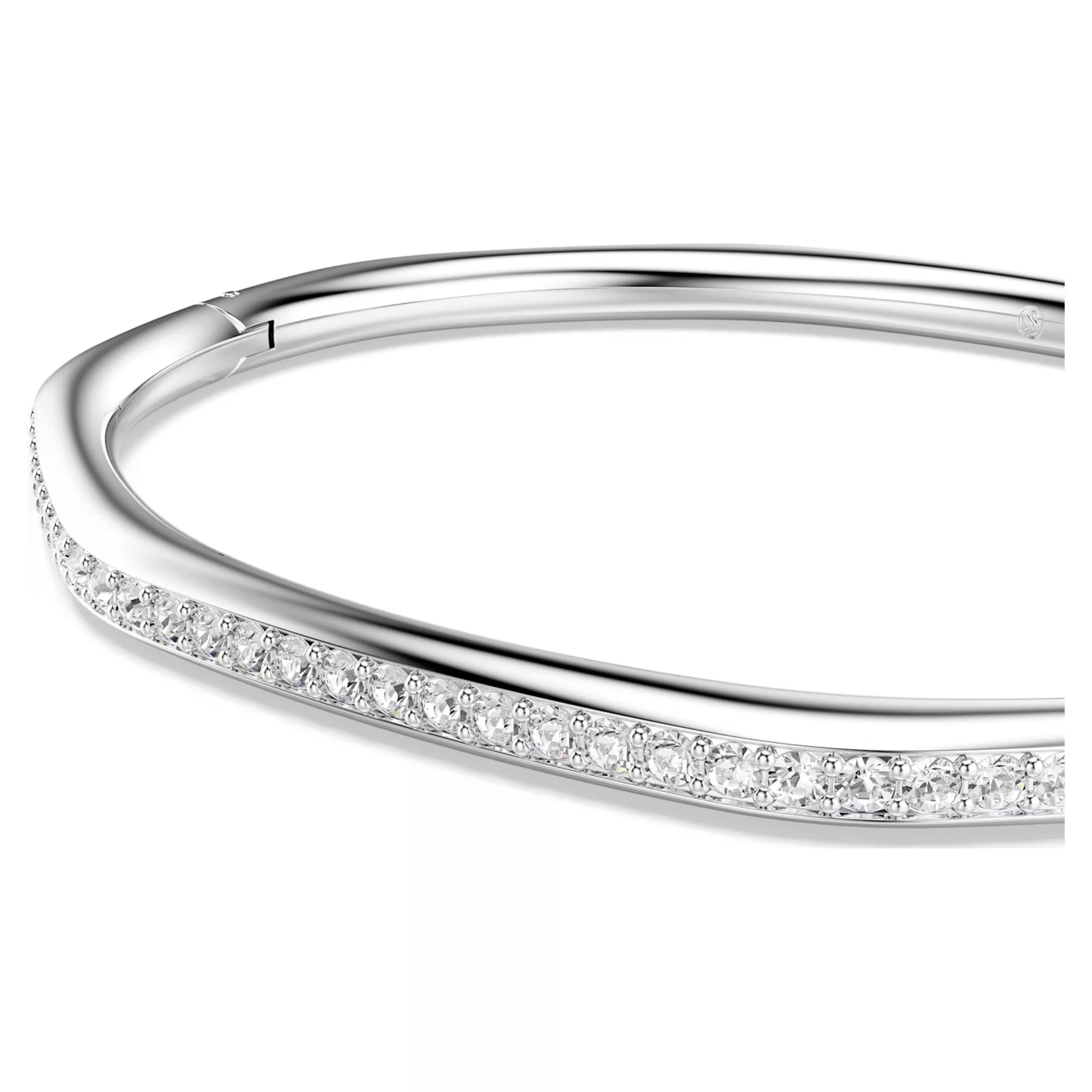 Dextera bangle Octagon shape Round cut White Rhodium plated Size: M
