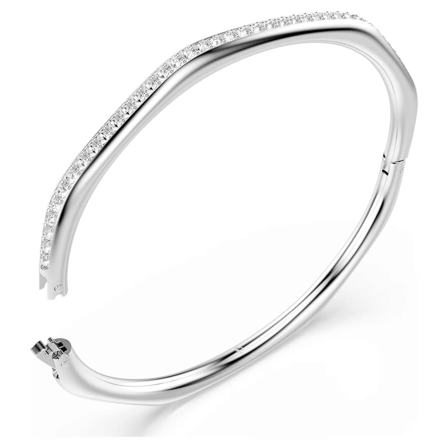 Dextera bangle Octagon shape Round cut White Rhodium plated Size: M