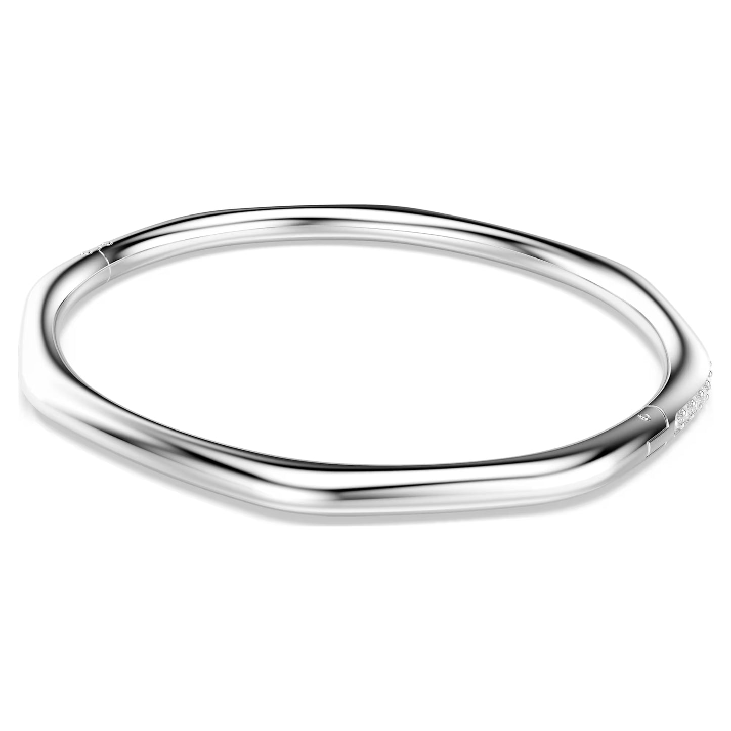 Dextera bangle Octagon shape Round cut White Rhodium plated Size: M