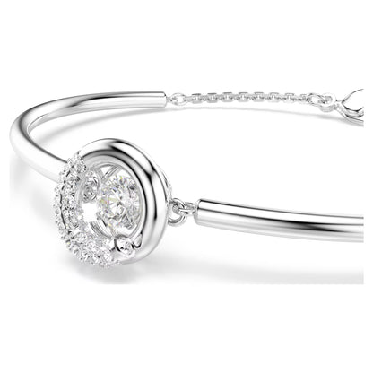 Dextera bangle Round cut White Rhodium plated
