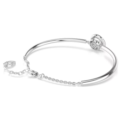 Dextera bangle Round cut White Rhodium plated
