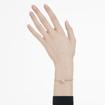 Dextera bangle Round cut White Rose gold-tone plated