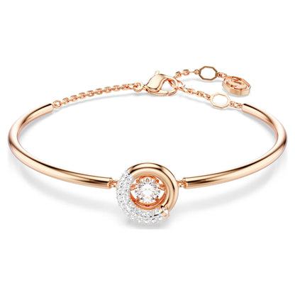 Dextera bangle Round cut White Rose gold-tone plated