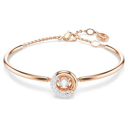 Dextera bangle Round cut White Rose gold-tone plated